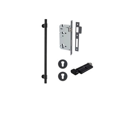 Iver Pull Handle Helsinki Matt Black CTC450mm Key / Thumb Entrance Kit