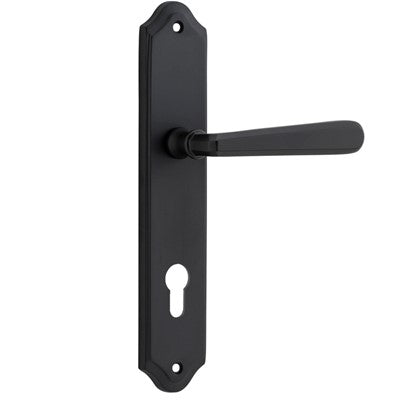 Iver Door Lever Copenhagen Shouldered Euro Pair Matt Black CTC85mm L120xP59mm BPH250xW48mm