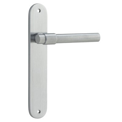 Iver Door Lever Helsinki Oval Latch Pair Brushed Chrome L137xP58mm BPH240xW40mm