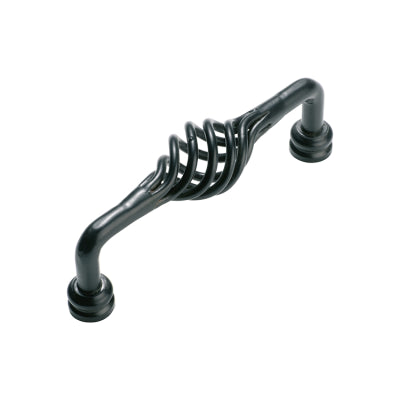 Tradco Cabinet Pull Handle Iron Wire Twist D Pull Matt Black L85xP48mm