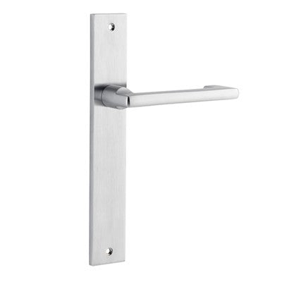 Iver Door Lever Baltimore Return Rectangular Latch Pair Brushed Chrome L128xP54mm BPH240xW38mm