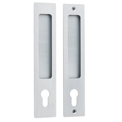 Iver Sliding Door Pull Rectangular Euro Pair Brushed Chrome H225xW45xP2.5mm