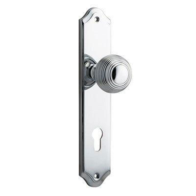 Iver Door Knob Guildford Shouldered Euro Pair Polished Chrome CTC85mm D52xP74mm BPH250xW48mm