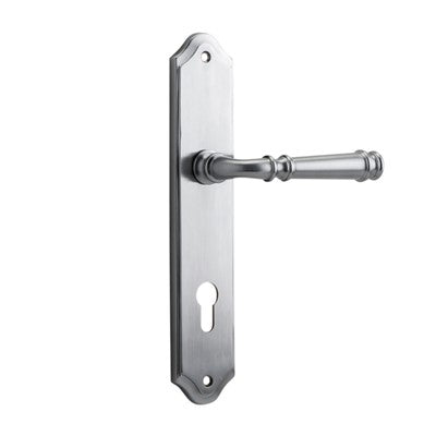 Iver Door Lever Verona Shouldered Euro Pair Brushed Chrome CTC85mm L122xP58mm BPH250xW48mm