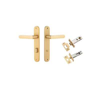 Iver Door Lever Osaka Oval Brushed Brass Privacy Kit