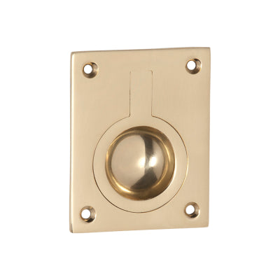 Tradco Flush Ring Pull Polished Brass H63xW50mm