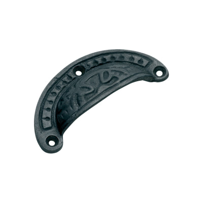 Tradco Drawer Pull Ornate Iron Matt Black H40xL100mm