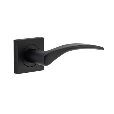 Iver Door Lever Oxford Rose Square Concealed Fix Pair Matt Black L125xP63mm BPH52xW52mm