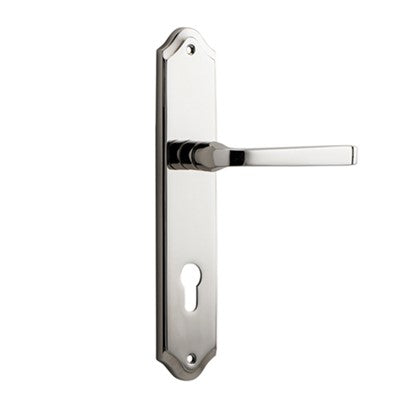 Iver Door Lever Annecy Shouldered Euro Pair Polished Nickel CTC85mm L117xP65mm BPH250xW48mm