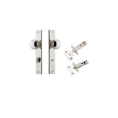 Iver Door Knob Paddington Rectangular Polished Nickel Privacy Kit