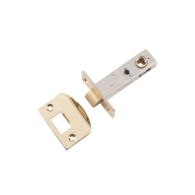 Tradco Tube Latch Split Cam 'D' Striker Polished Brass Backset 60mm