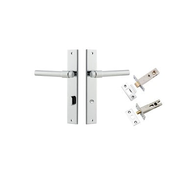 Iver Door Lever Helsinki Rectangular Polished Chrome Privacy Kit