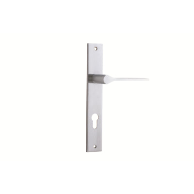 Iver Door Lever Como Rectangular Euro Pair Brushed Chrome CTC85mm L119xP59mm BPH240xW38mm