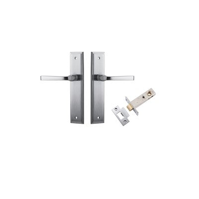 Iver Door Lever Annecy Stepped Brushed Chrome Passage Kit