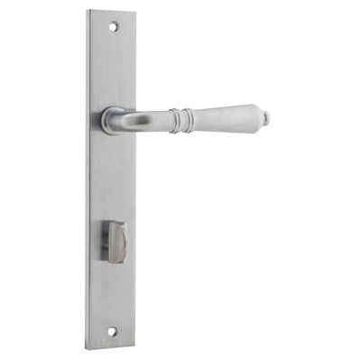 Iver Door Lever Sarlat Rectangular Privacy Pair Brushed Chrome CTC85mm L111xP53mm BPH240xW38mm