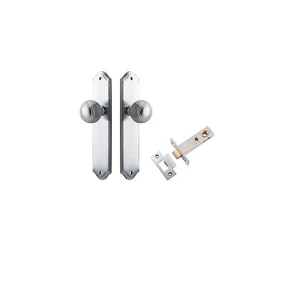 Iver Door Knob Guildford Shouldered Brushed Chrome Passage Kit