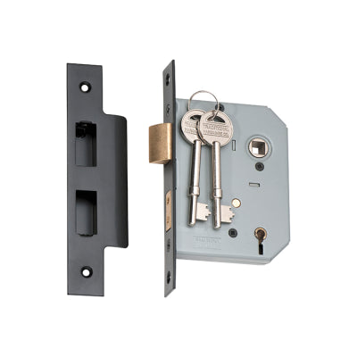 Tradco Mortice Lock 5 Lever Matt Black CTC57mm Backset 57mm