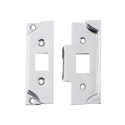 Tradco Tube Latch Split Cam Face Plate & Striker Kit Rebated Satin Chrome H90xW38mm