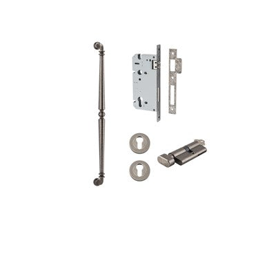 Iver Pull Handle Sarlat Distressed Nickel CTC600mm Key / Thumb Entrance Kit