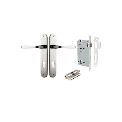 Iver Door Lever Annecy Oval Polished Nickel Key / Key Entrance Kit