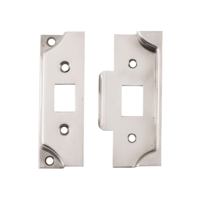 Tradco Tube Latch Split Cam Face Plate & Striker Kit Rebated Satin Nickel H90xW38mm