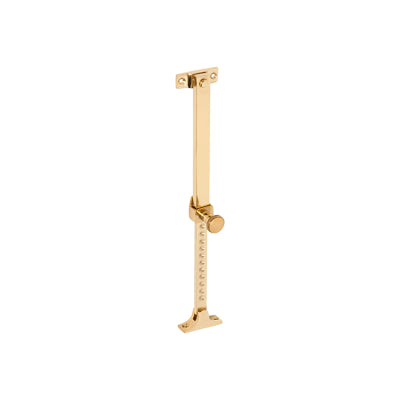 Tradco Casement Stay Telescopic Screw Down Polished Brass L200-295mm