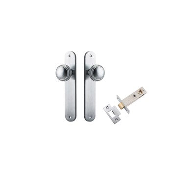 Iver Door Knob Paddington Oval Brushed Chrome Passage Kit