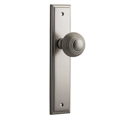 Iver Door Knob Guildford Stepped Latch Pair Satin Nickel D52xP75mm BPH237xW50mm