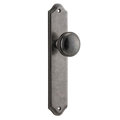 Iver Door Knob Paddington Shouldered Latch Pair Distressed Nickel D55xP63mm BPH250xW48mm