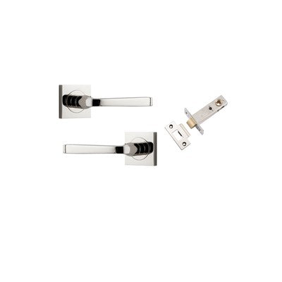 Iver Door Lever Annecy Rose Square Polished Nickel Passage Kit