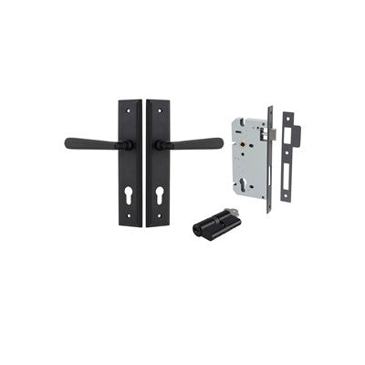 Iver Door Lever Copenhagen Stepped Matt Black Key / Key Entrance Kit