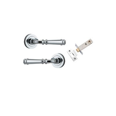 Iver Door Lever Verona Rose Round Polished Chrome Passage Kit