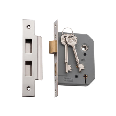 Tradco Mortice Lock 5 Lever Polished Nickel CTC57mm Backset 57mm