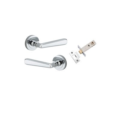 Iver Door Lever Copenhagen Rose Round Polished Chrome Passage Kit