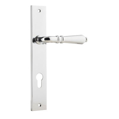 Iver Door Lever Sarlat Rectangular Euro Pair Polished Chrome CTC85mm L111xP53mm BPH240xW38mm