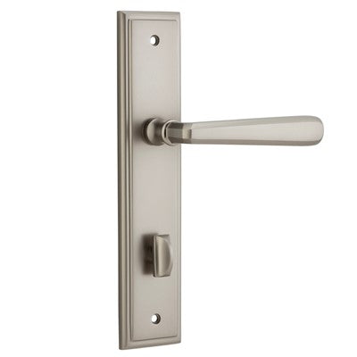 Iver Door Lever Copenhagen Stepped Privacy Pair Satin Nickel CTC85mm L120xP60mm BPH237xW50mm