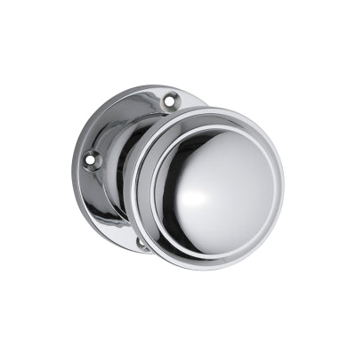 Tradco Door Knob Milton Round Rose Pair Chrome Plated D54xP65mm BP57mm