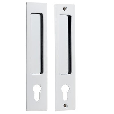 Iver Sliding Door Pull Rectangular Euro Pair Polished Chrome H225xW45xP2.5mm