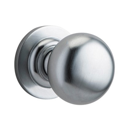 Iver Door Knob Cambridge Rose Round Concealed Fix Pair Brushed Chrome D55xP67mm BPD58mm