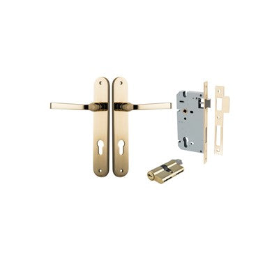 Iver Door Lever Annecy Oval Polished Brass Key / Key Entrance Kit