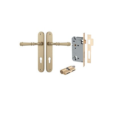 Iver Door Lever Verona Oval Brushed Brass Key / Key Entrance Kit