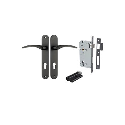 Iver Door Lever Oxford Oval Matt Black Key / Key Entrance Kit