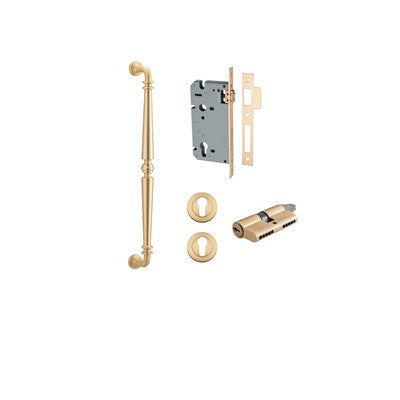 Iver Pull Handle Sarlat Brushed Brass CTC450mm Key / Key Entrance Kit