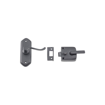 Tradco Screen Door Latch Right Hand External Matt Black H98xW36mm P40mm