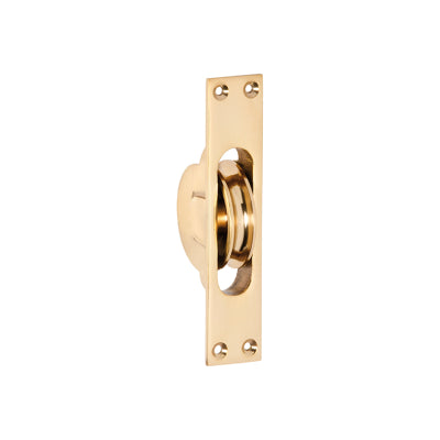 Tradco Sash Pulley Polished Brass H125xW25mm