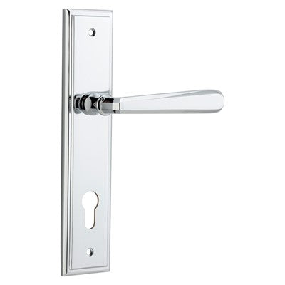 Iver Door Lever Copenhagen Stepped Euro Pair Polished Chrome CTC85mm L120xP60mm BPH237xW50mm