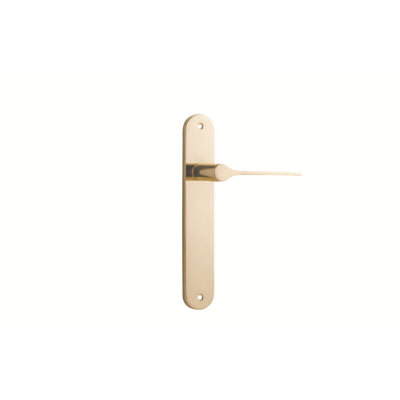 Iver Door Lever Como Oval Latch Pair Polished Brass L119xP59mm BPH240xW40mm