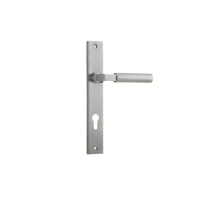 Iver Door Lever Berlin Rectangular Euro Pair Brushed Chrome CTC85mm L120xP57mm BPH240xW38mm