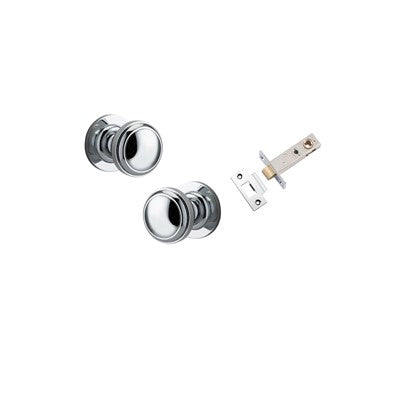 Iver Door Knob Paddington Rose Round Polished Chrome Passage Kit