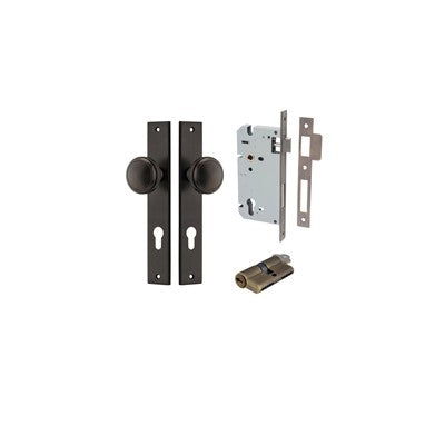 Iver Door Knob Paddington Rectangular Signature Brass Key / Key Entrance Kit